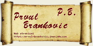 Prvul Branković vizit kartica
